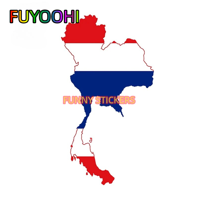 Car Accessories Thailand - FUYOOHI Thailand Kaart Vlag Auto Sticker