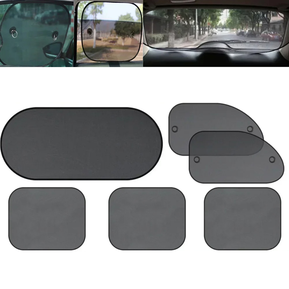 Car Accessories Inside - 1Set Zwart Gordijn Zijglas Mesh Zonneschermen