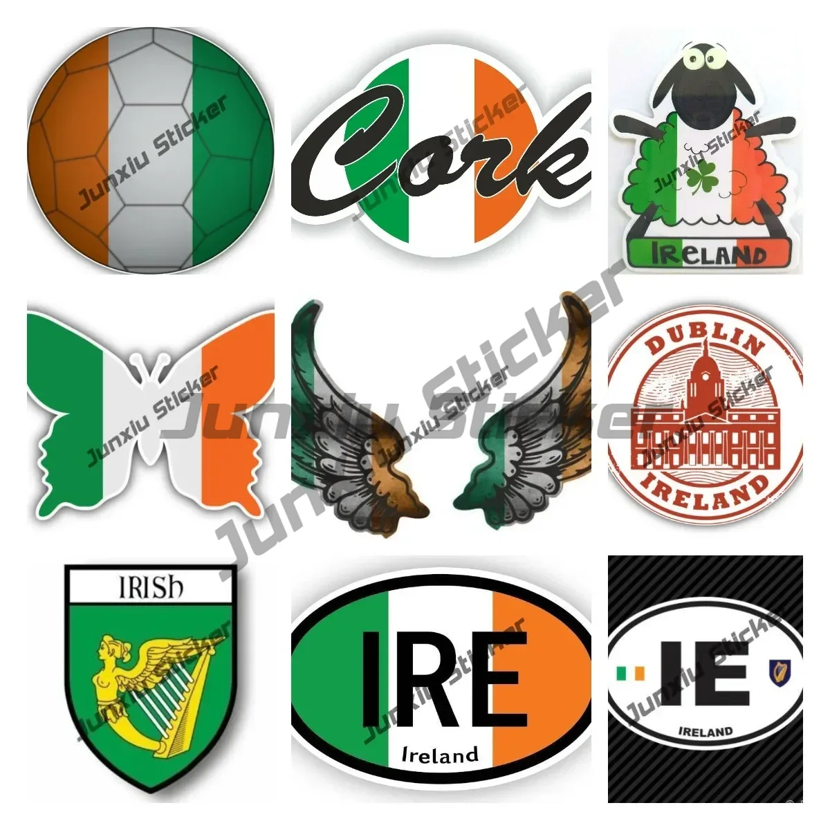 Car Accessories Dublin - Ierland vlag vleugels creatieve motorfiets auto