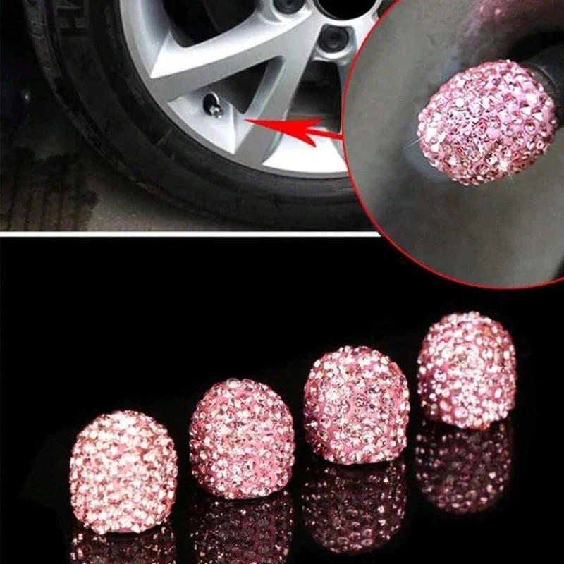 Steering Wheel Cover - 2/4 Stuks Diamant Autoband Ventieldopjes Shining