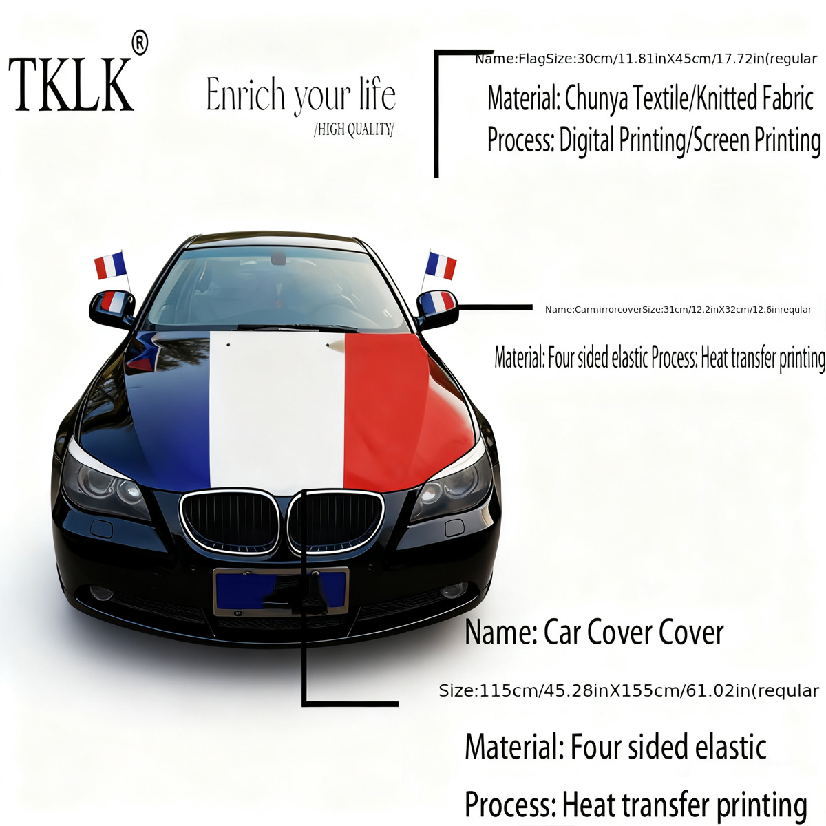 Frankrijk Kap Vlag Cover 155 C - Car Accessories Banner recensie en prijs